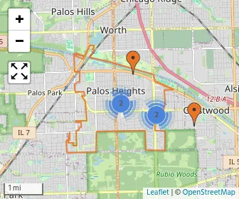 Area schools map
